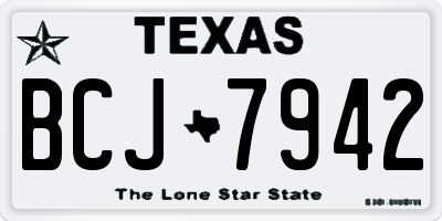 TX license plate BCJ7942