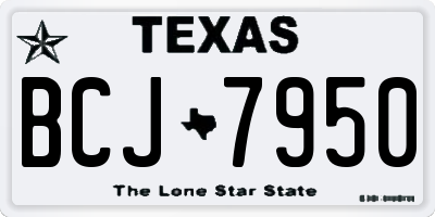 TX license plate BCJ7950