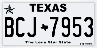 TX license plate BCJ7953