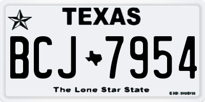 TX license plate BCJ7954