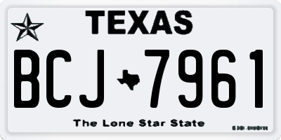 TX license plate BCJ7961