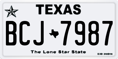 TX license plate BCJ7987