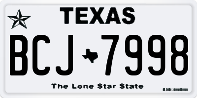TX license plate BCJ7998
