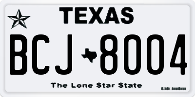 TX license plate BCJ8004