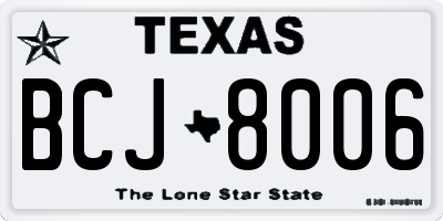 TX license plate BCJ8006