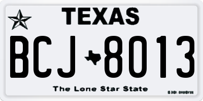TX license plate BCJ8013