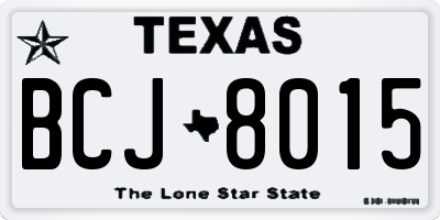 TX license plate BCJ8015