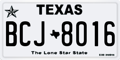 TX license plate BCJ8016