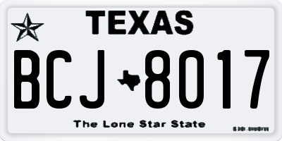 TX license plate BCJ8017