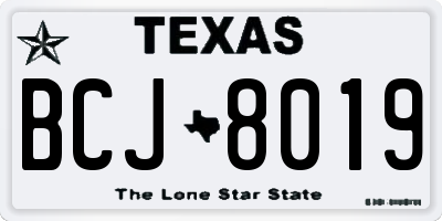 TX license plate BCJ8019