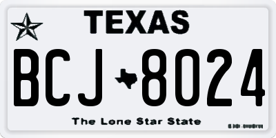 TX license plate BCJ8024