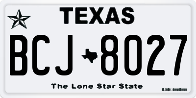 TX license plate BCJ8027