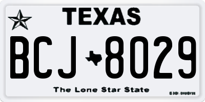 TX license plate BCJ8029
