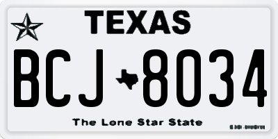 TX license plate BCJ8034