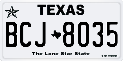 TX license plate BCJ8035