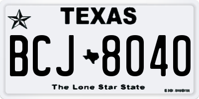 TX license plate BCJ8040