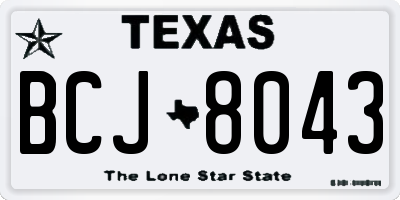 TX license plate BCJ8043