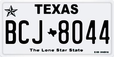 TX license plate BCJ8044