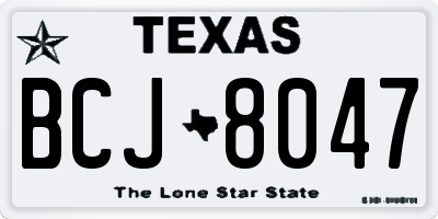 TX license plate BCJ8047