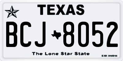 TX license plate BCJ8052