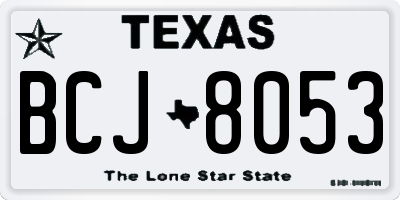 TX license plate BCJ8053