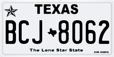 TX license plate BCJ8062