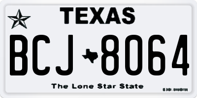 TX license plate BCJ8064