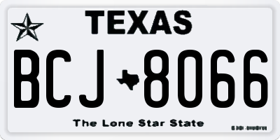 TX license plate BCJ8066