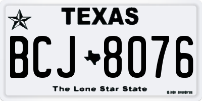 TX license plate BCJ8076