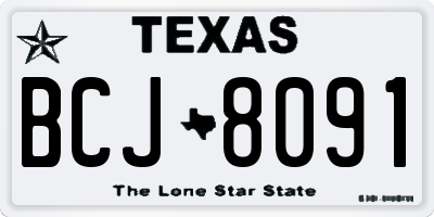 TX license plate BCJ8091