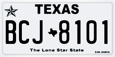 TX license plate BCJ8101