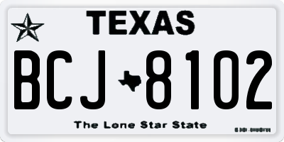 TX license plate BCJ8102