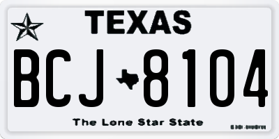TX license plate BCJ8104