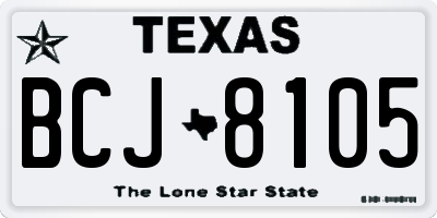 TX license plate BCJ8105