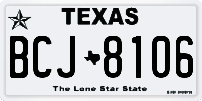 TX license plate BCJ8106