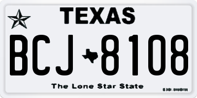 TX license plate BCJ8108