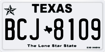 TX license plate BCJ8109