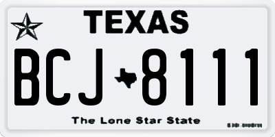 TX license plate BCJ8111