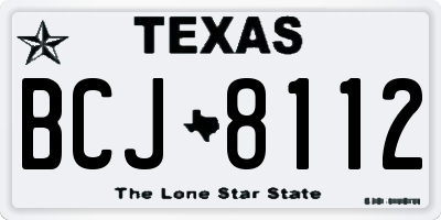 TX license plate BCJ8112