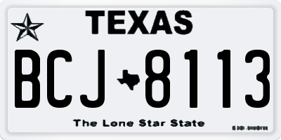 TX license plate BCJ8113