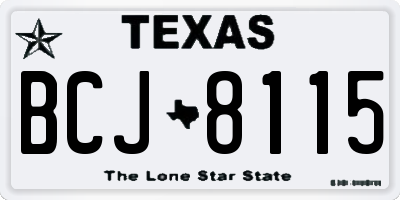 TX license plate BCJ8115
