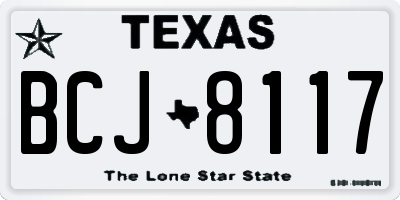 TX license plate BCJ8117