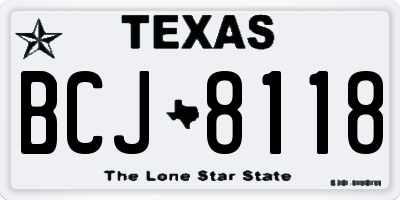TX license plate BCJ8118