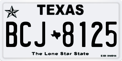 TX license plate BCJ8125