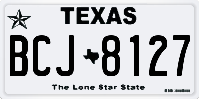 TX license plate BCJ8127