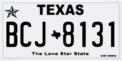 TX license plate BCJ8131