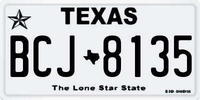 TX license plate BCJ8135