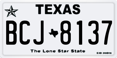 TX license plate BCJ8137