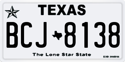 TX license plate BCJ8138