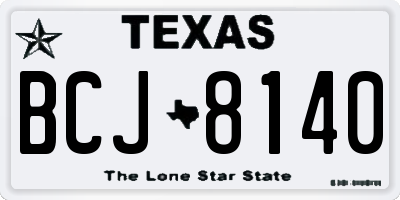 TX license plate BCJ8140